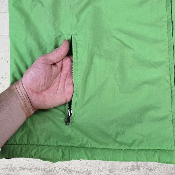 Y2K LL Bean Bright Green Fleece Lined Full Zip Collared Gorpcore Vest Size XXL - Picture 2 of 6